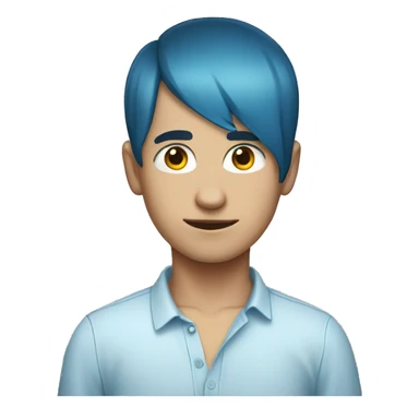 boy with blue hair and receding hairline sticker