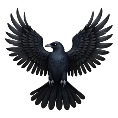 Back of black raven with wings spread sticker
