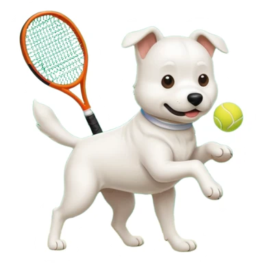 Un chien qui joue au tennis  sticker