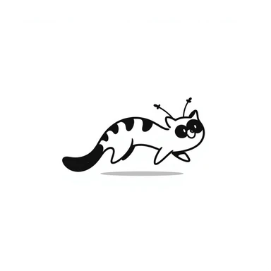 a fish crossed with a cat, illustrative style sticker