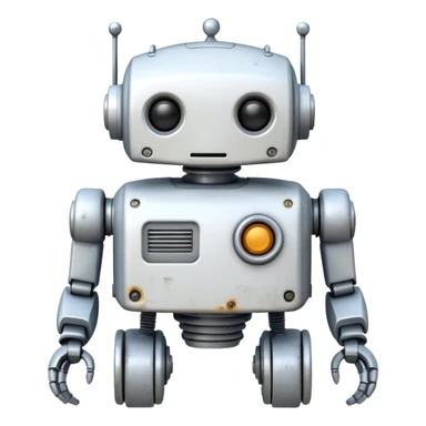 white ai old robot toy sticker