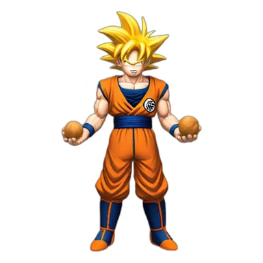 goku holding nuts sticker
