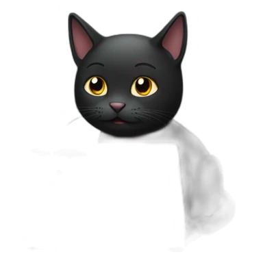 black cat using laptop sticker