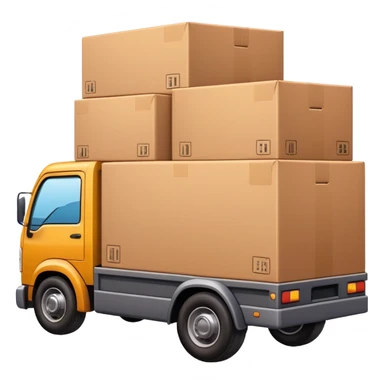 truck with cargo area full of boxes sticker