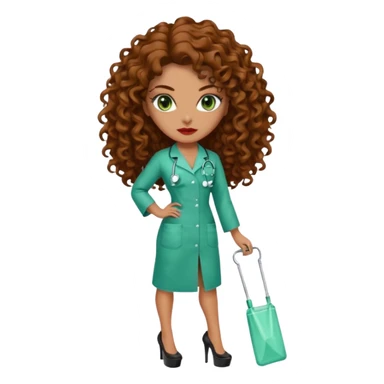 Sensual Spanish Lilith core evil surgeon. Surgeon has green eyes brown long curly hair with 7 inch platform heels.she is a  Surgeon that works for the cartel sticker
