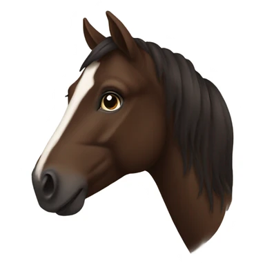 Dark brown horse with brown face  sticker