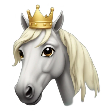 crying horse with a crown sticker