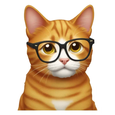 ginger cat with glasses sticker