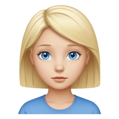 A girl with blue eyes and blond short hair and white skin  sticker