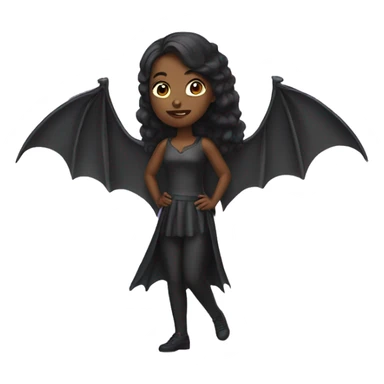 woman with bat wings sticker