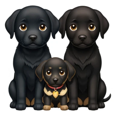 2 black Labrador retrievers 1 puppy 1 is 8 sticker