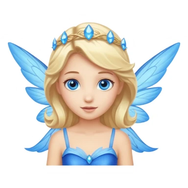 Flying blue fairy with blonde hair and blue eyes sticker