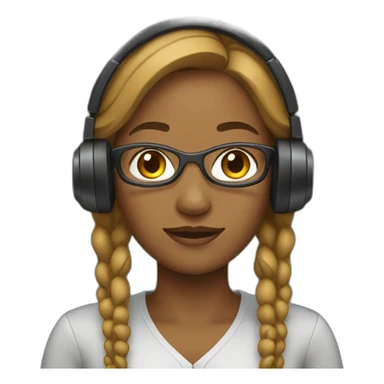woman with headset sticker