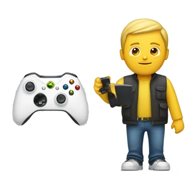 a white yellow guy with an xbox controller sticker