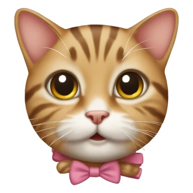 tabby cat with a bow sticker