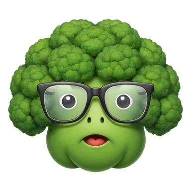 Broccoli with glasses sticker