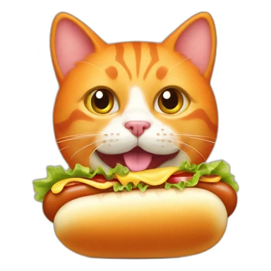Orange cat rating hotdog sticker