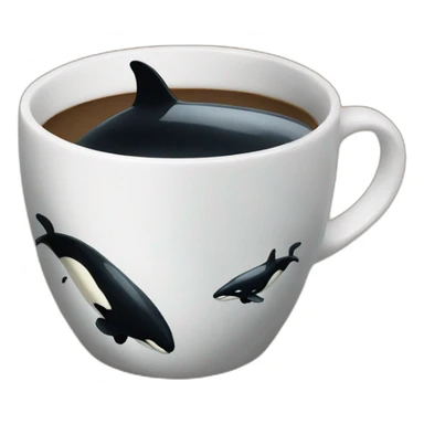 orca swimming inside coffee mug sticker