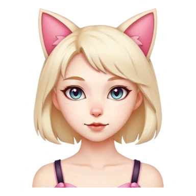 beautiful cat girl with cat ears sticker