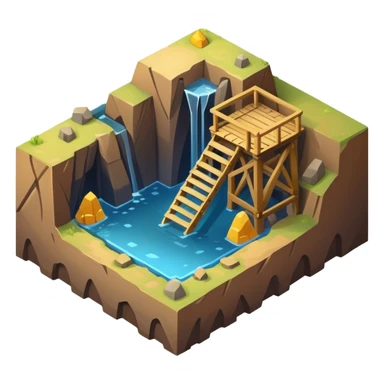 isometric mineshaft  sticker