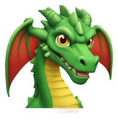 the head of a graoully dragon, green body and red back and green / yellow wings sticker