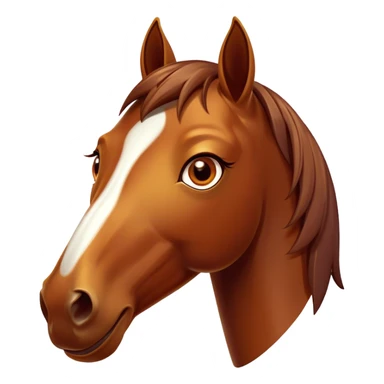 Cinematic Comical Bay Horse Portrait Emoji, Head tilted dramatically with an exaggeratedly amused expression, featuring a striking bay fur with a glossy finish and bold accents, wide, expressive amber eyes filled with playful disbelief, Simplified yet hilariously expressive features, highly detailed, glowing with a slightly sassy glow, high shine, dramatic yet playful, stylized with an air of cheeky mischief, bright and endearing, soft glowing outline, capturing the essence of a spirited and over-the-top horse, so meme-worthy it feels like it could side-eye its way into internet fame instantly! sticker