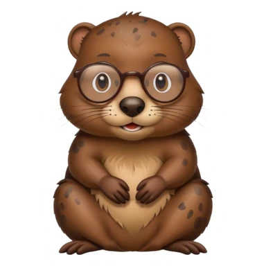 spectacled beaver with clotches sticker