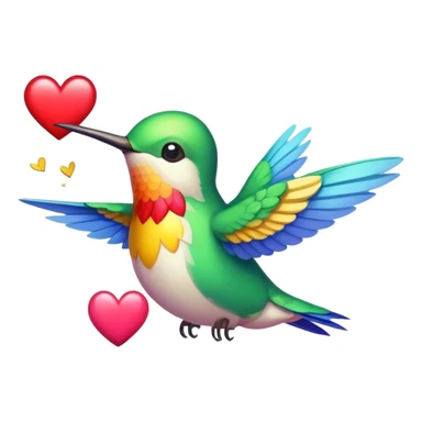 Humming bird holding heart  sticker