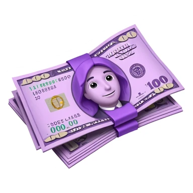 billetes en 3d morados animados en png sticker