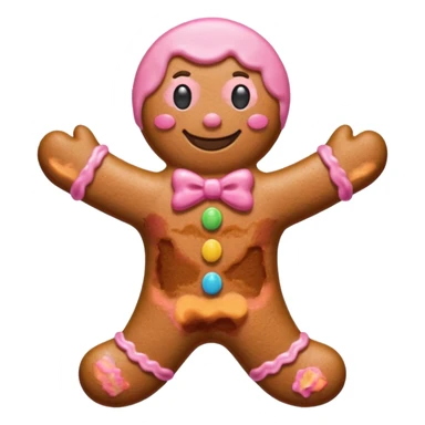 Gingerbread man in pink sticker