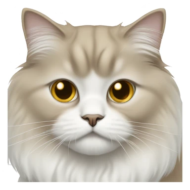 Tan and white Persian cat with tan colored ears and white face and golden eyes  sticker