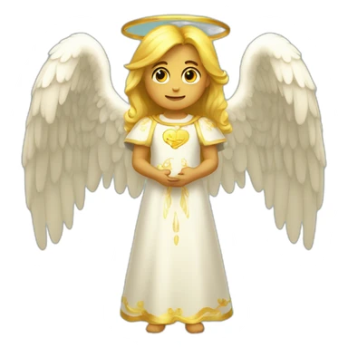 Angel dorado con alas extendidas sticker