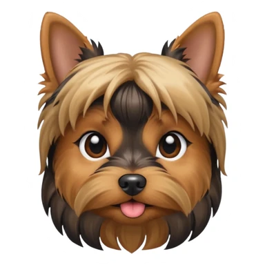 a Yorkshire Terrier face with ponytail  sticker