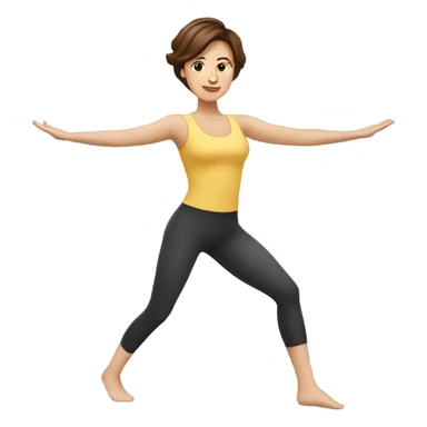 Pretty Woman with short brown hair doing Pilates exercises  sticker