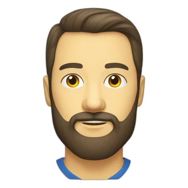 Beard caucassian brunette hair blue and yellow t-shirt sticker