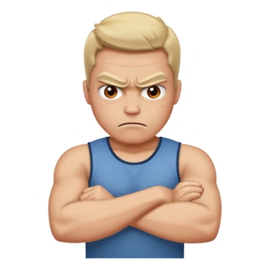 angry with arms crossed  sticker