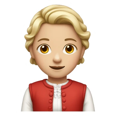 White Little girl wearing red overhall  sticker