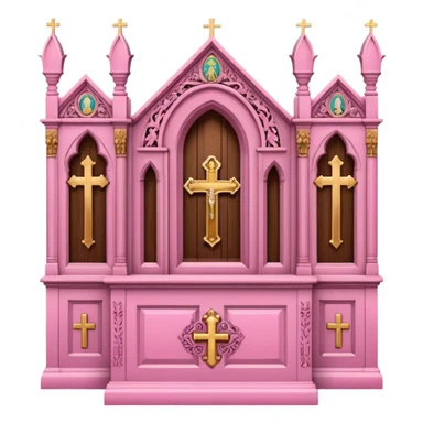 make a catholic confessional with very girly pink tones. sticker