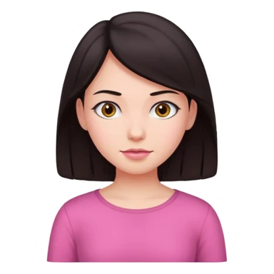 Girl with dark hair, pink top , fair skin sticker