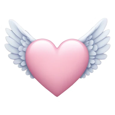 Pastel pink heart with wings sticker