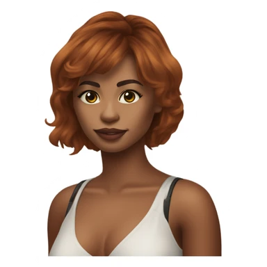 Ruiva com curtain bangs, pele clara, 24 anos  sticker