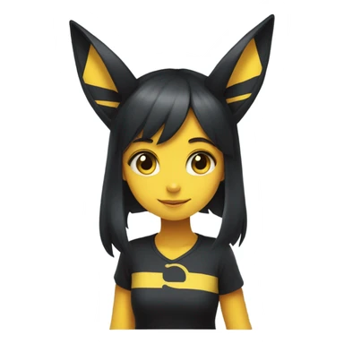 Girl next to umbreon Pokemon sticker