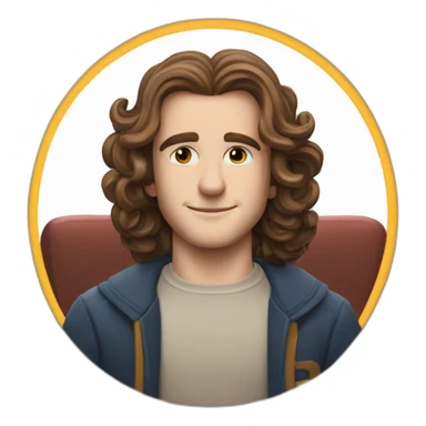 Eddie Munson Joseph Quinn with curled long hair stranger things sticker