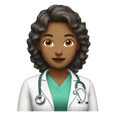 Female doctors with wavy hair sticker