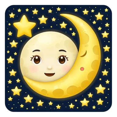 Moon star cute  sticker