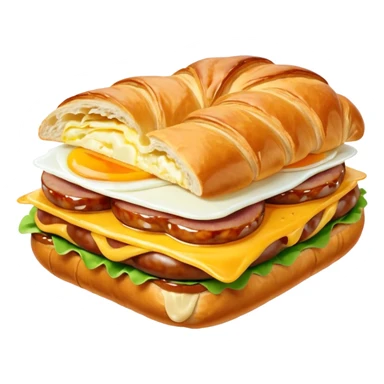 Croissant Saucisse oeuf et fromage sticker