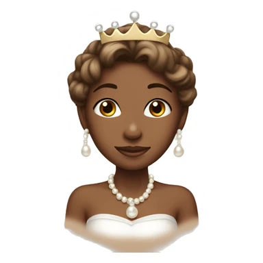 brown princess with pretty pearl crown  sticker
