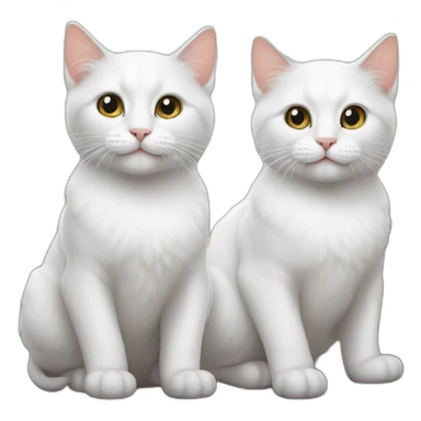 Twin white cats sticker