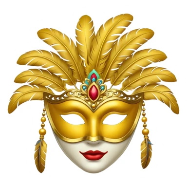 carnival mask in yellow sticker