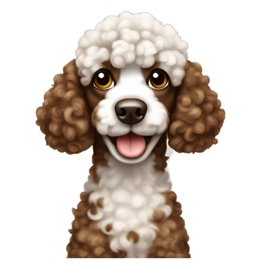 Brown and white spotted poodle sticker